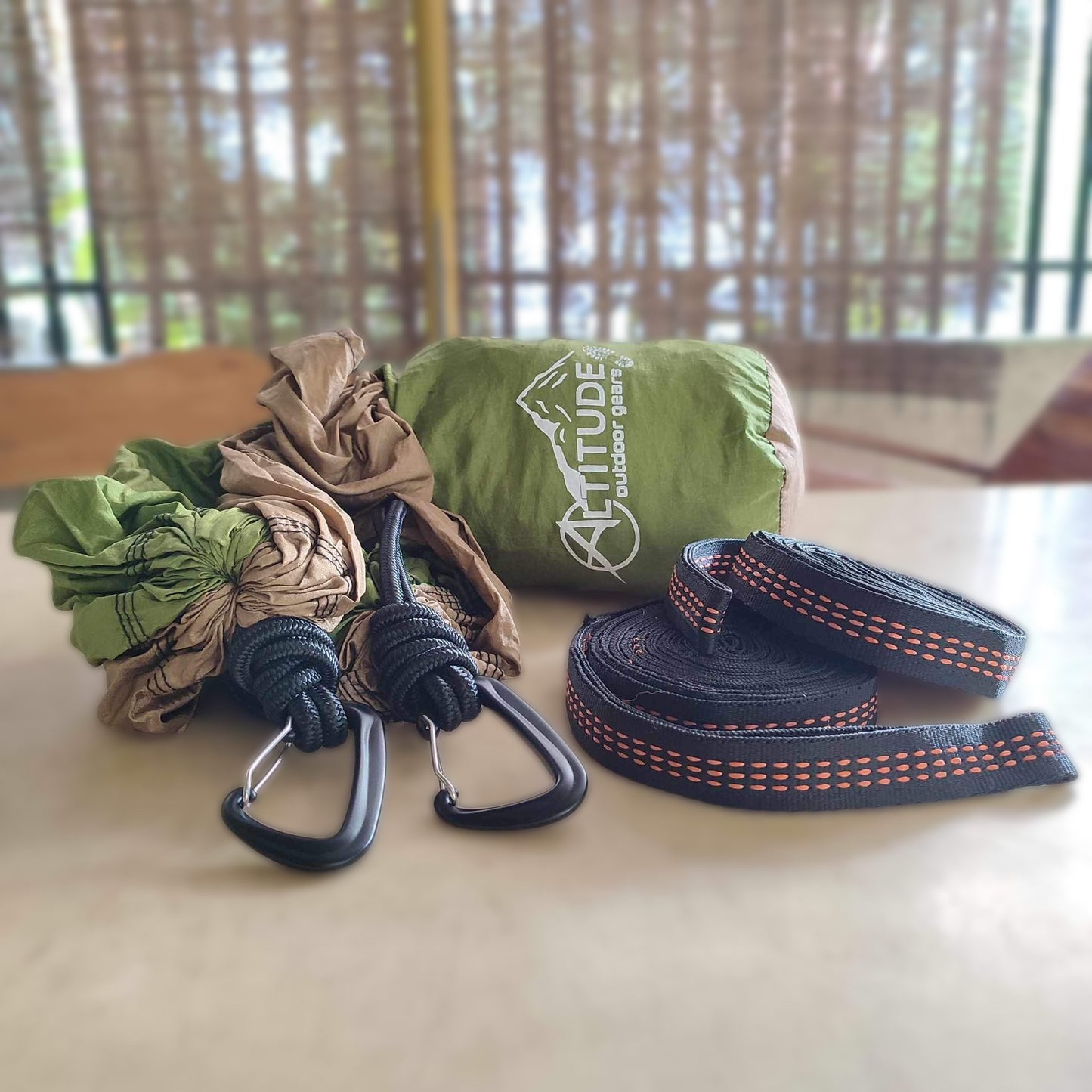 ALtitude Ultralightweight Hammock with tree strap and alloy carabiners