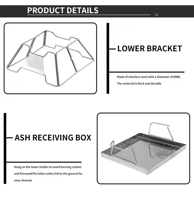 portable stainless camping grill bonfire pit