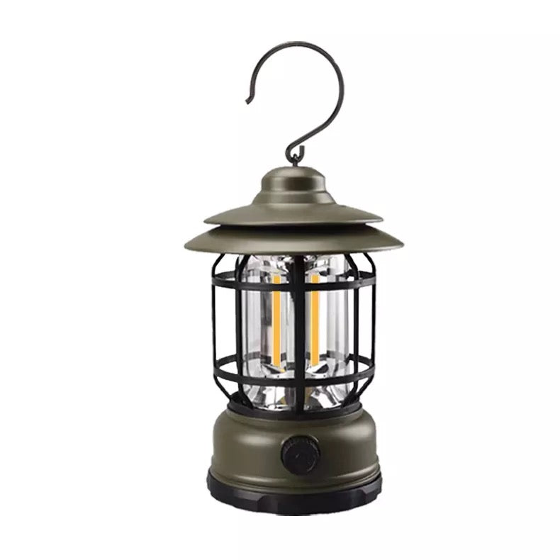 ￼Mini Vintage Metal Hanging Lantern Warm Light Led Camp Lantern Rechargeable for outdoor