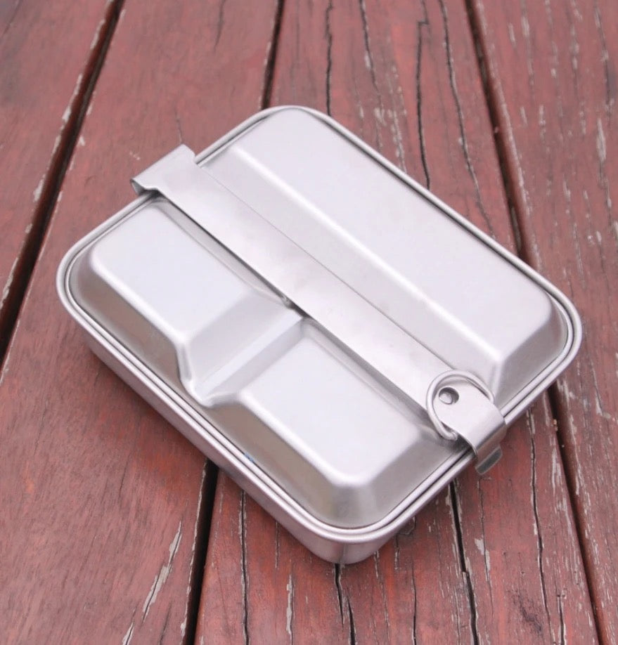 square "stainless steel" three compartment lunch box