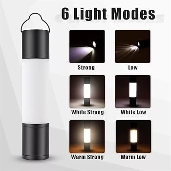 ￼Rechargeable camping light lantern flashlight 6-modes 2600mah battery capacity