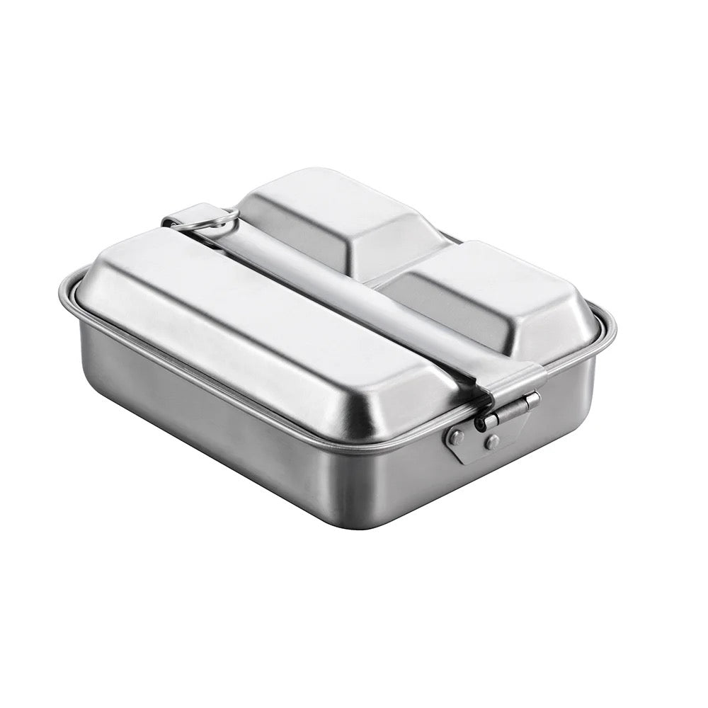 square "stainless steel" three compartment lunch box