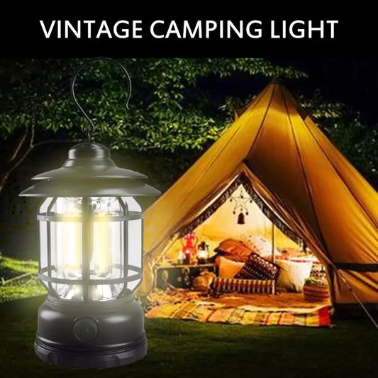 ￼Mini Vintage Metal Hanging Lantern Warm Light Led Camp Lantern Rechargeable for outdoor