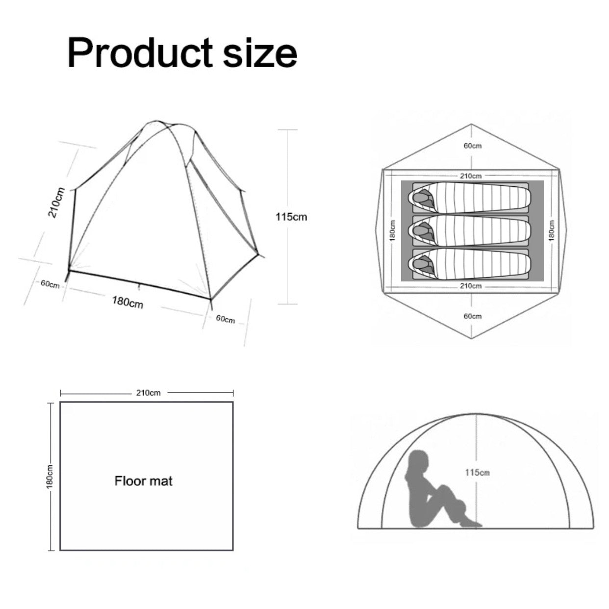 Altitude 3-person waterproof Camping tent