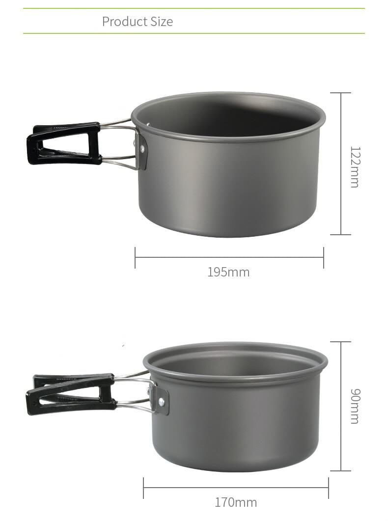 DS500 4-5 person aluminum camping cookset