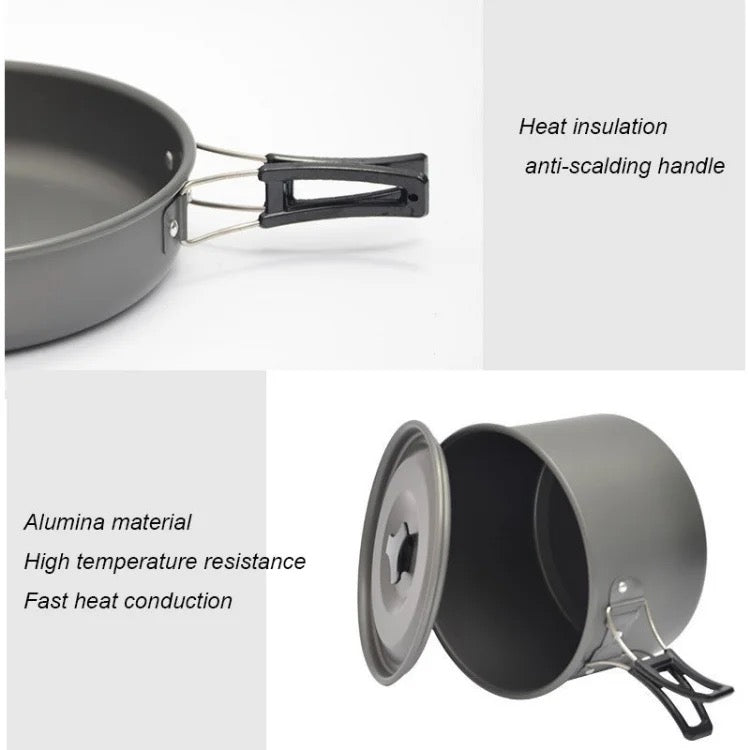 DS700 7 person aluminum camping cookset