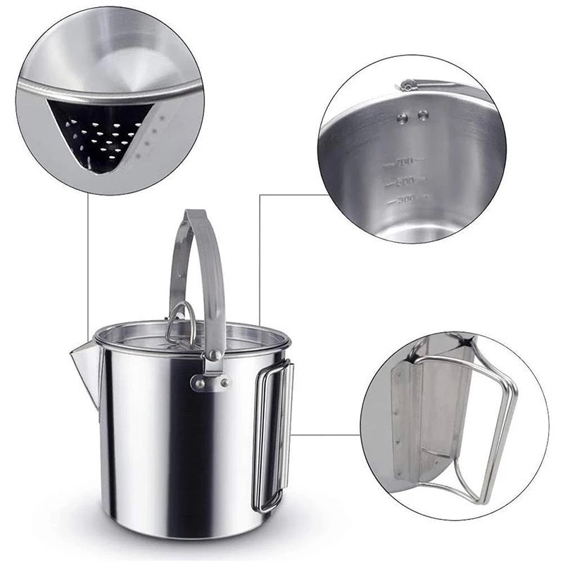 stainless kettle 1.2L with strainer