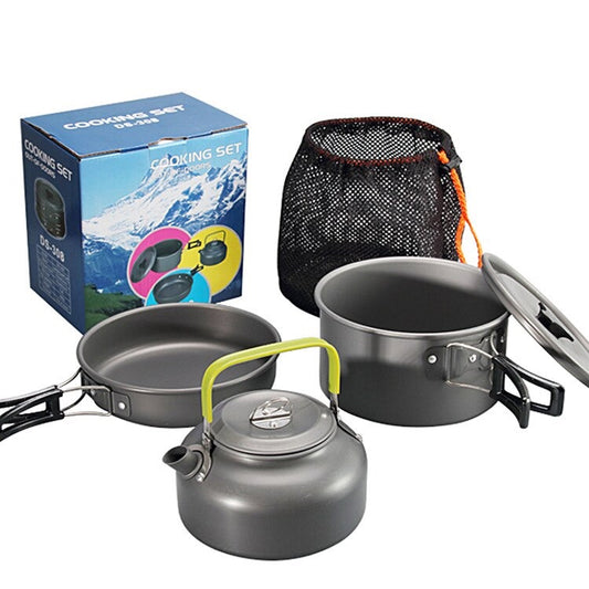 DS308 3 person aluminum camping cookset