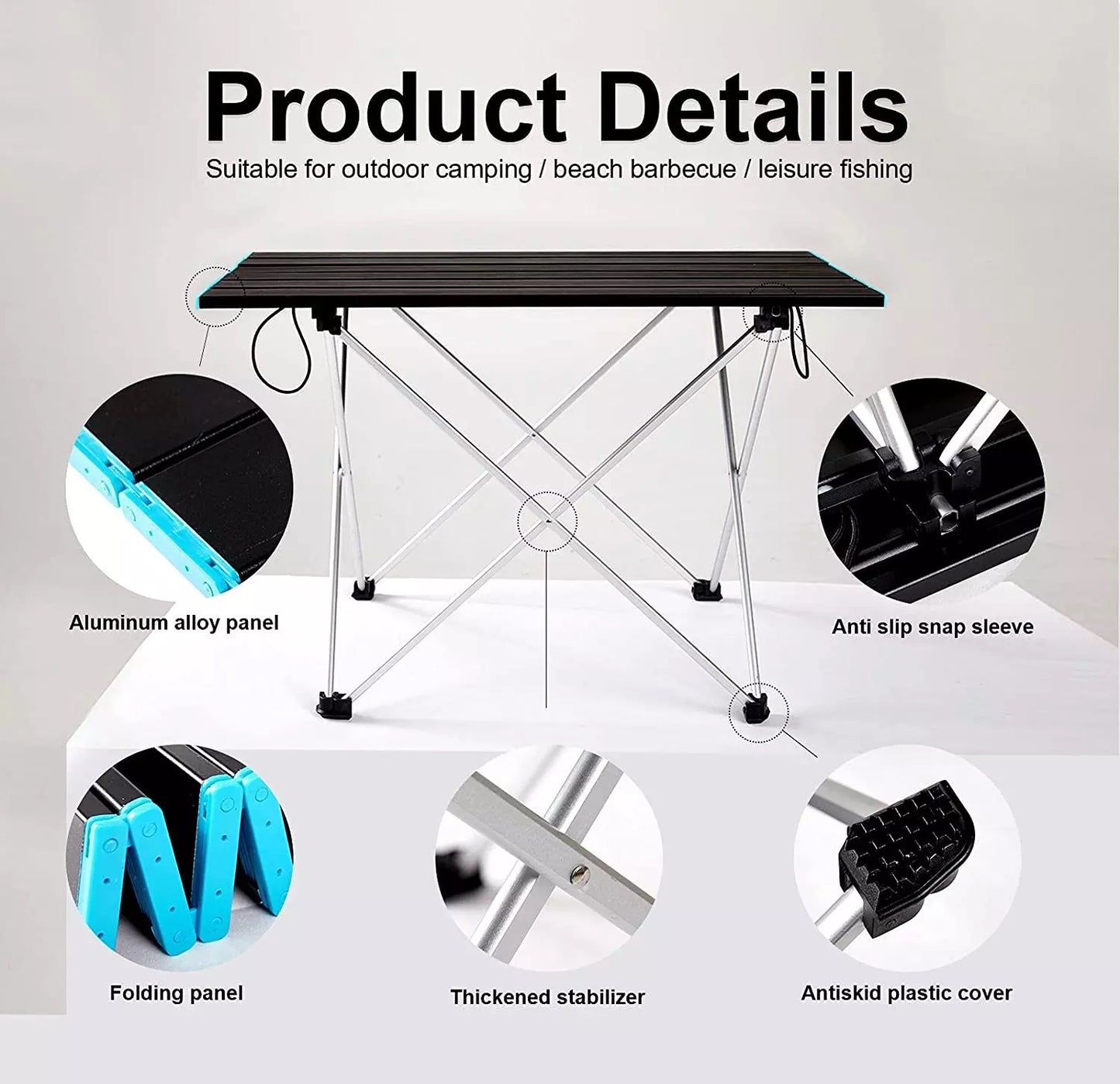 portable aluminum camping table