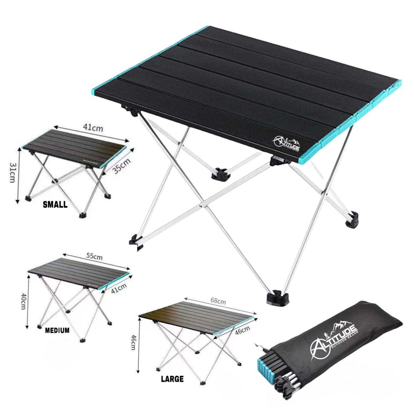 portable aluminum camping table