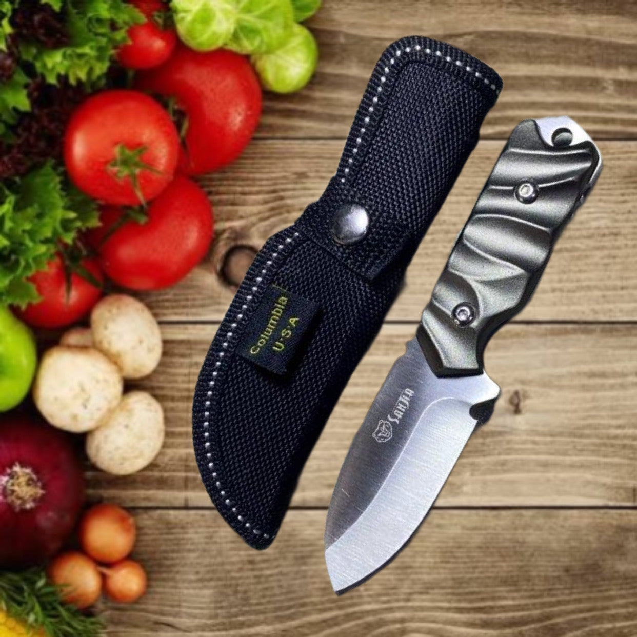 SANJIA K612 Outdoor Multifunctional Knife With Stainless Steel Straight Fixed Blade